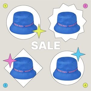 Houston White Bucket Hat Blue OSFM Adult
